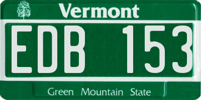 VT license plate EDB153