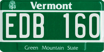 VT license plate EDB160