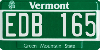 VT license plate EDB165