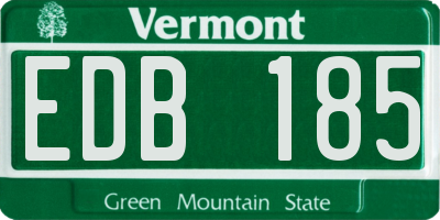 VT license plate EDB185