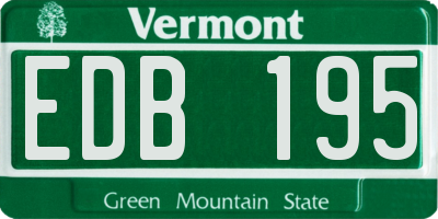 VT license plate EDB195