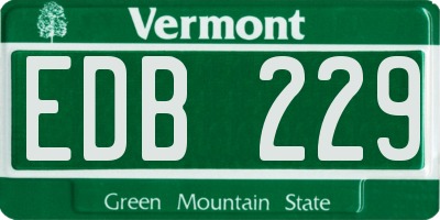 VT license plate EDB229