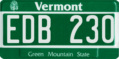 VT license plate EDB230