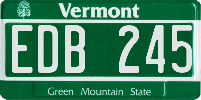 VT license plate EDB245