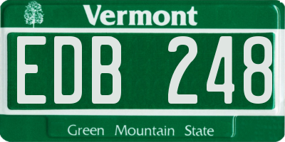 VT license plate EDB248