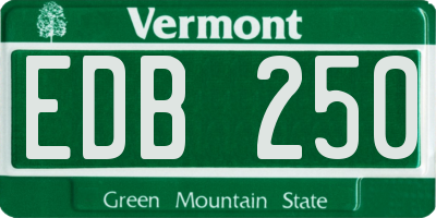 VT license plate EDB250