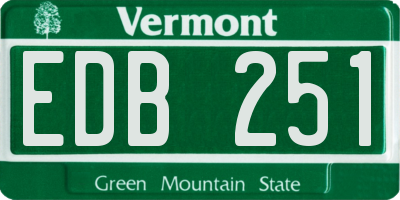 VT license plate EDB251