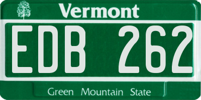 VT license plate EDB262