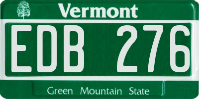 VT license plate EDB276