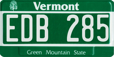 VT license plate EDB285