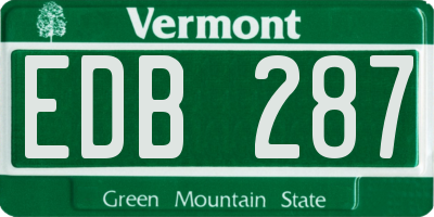 VT license plate EDB287