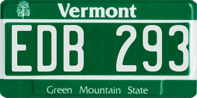 VT license plate EDB293