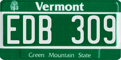 VT license plate EDB309