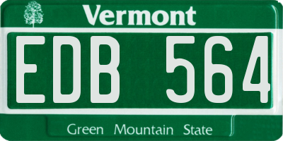VT license plate EDB564