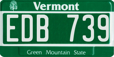 VT license plate EDB739