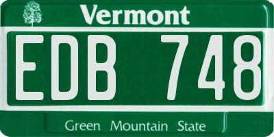 VT license plate EDB748
