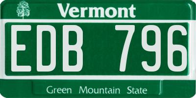 VT license plate EDB796