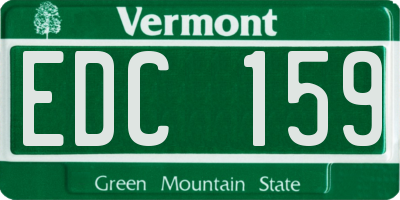 VT license plate EDC159