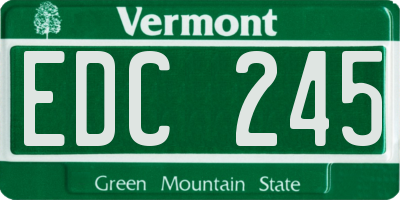 VT license plate EDC245