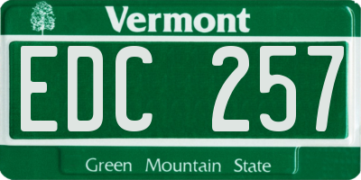 VT license plate EDC257