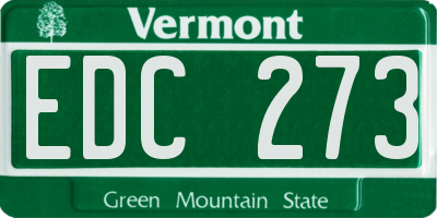 VT license plate EDC273