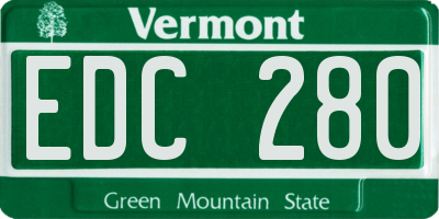 VT license plate EDC280