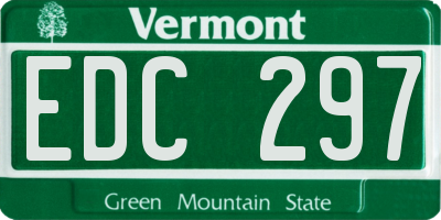 VT license plate EDC297