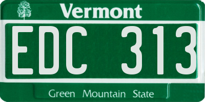 VT license plate EDC313