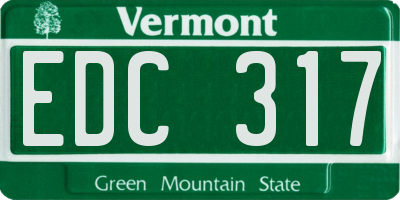 VT license plate EDC317