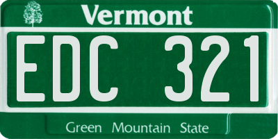 VT license plate EDC321