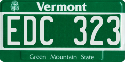 VT license plate EDC323