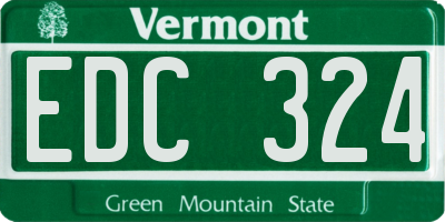 VT license plate EDC324