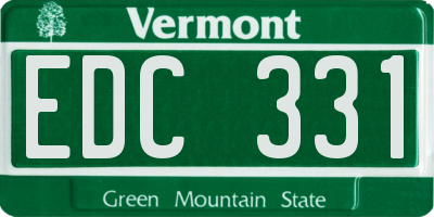 VT license plate EDC331