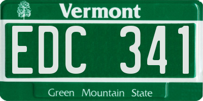 VT license plate EDC341