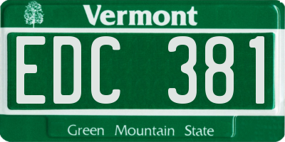 VT license plate EDC381