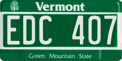 VT license plate EDC407