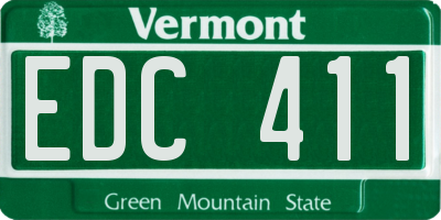 VT license plate EDC411
