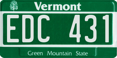 VT license plate EDC431