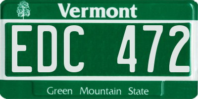 VT license plate EDC472