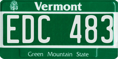 VT license plate EDC483