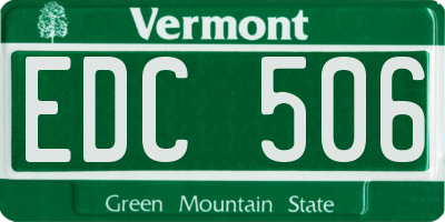 VT license plate EDC506