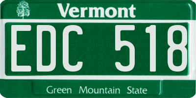 VT license plate EDC518