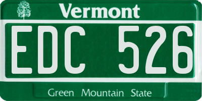 VT license plate EDC526