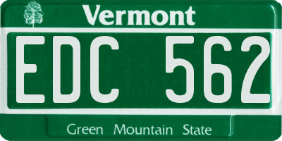 VT license plate EDC562