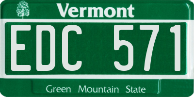 VT license plate EDC571