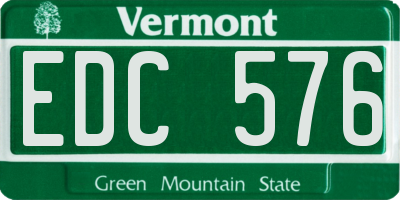 VT license plate EDC576