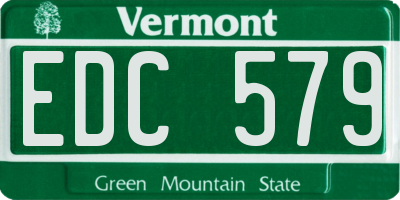 VT license plate EDC579