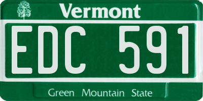 VT license plate EDC591
