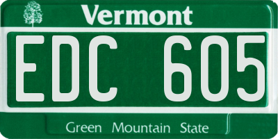 VT license plate EDC605