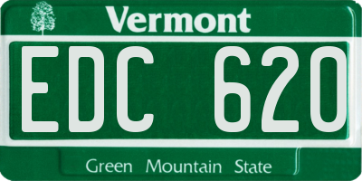 VT license plate EDC620